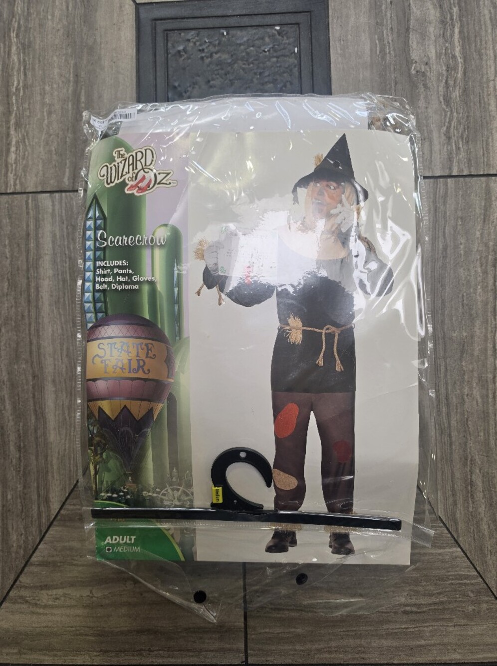 The Wizard of Oz Scarecrow Adult Costume - Black with Brown & Tan Accents